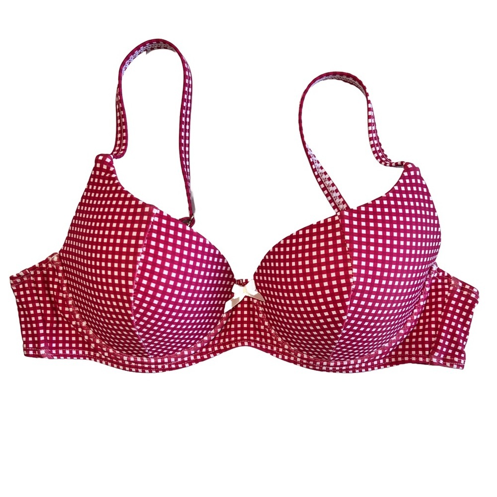 Red Gingham Push Up Ruffle Cheeky Bikini Set - Picture 9 of 15